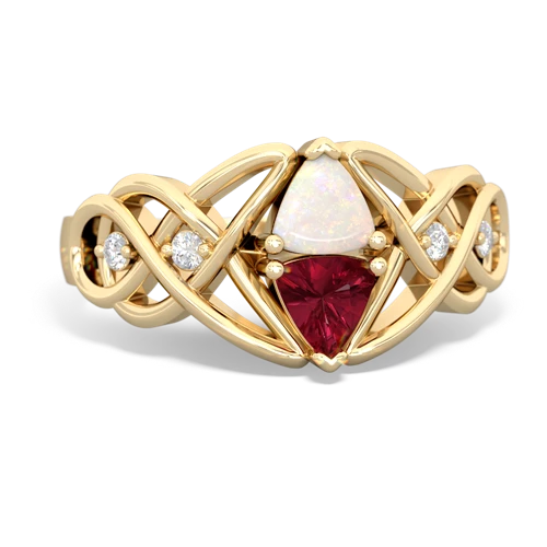 opal-lab ruby celtic knot ring