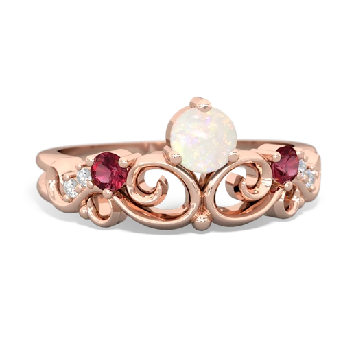 opal-lab ruby crown keepsake ring