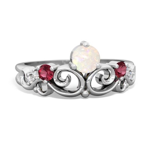 opal-lab ruby crown keepsake ring