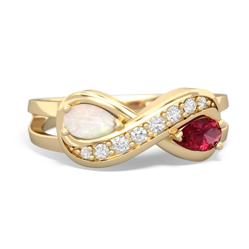 opal-lab ruby diamond infinity ring