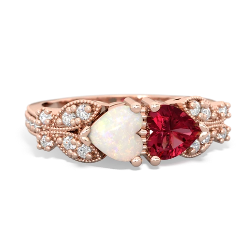 opal-lab ruby keepsake butterfly ring