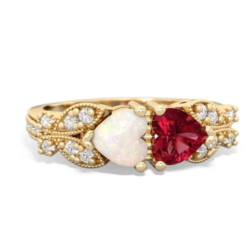 opal-lab ruby keepsake butterfly ring