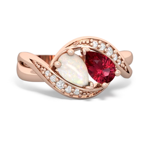 opal-lab ruby keepsake curls ring