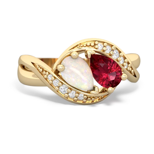 opal-lab ruby keepsake curls ring