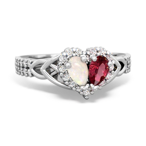 opal-lab ruby keepsake engagement ring