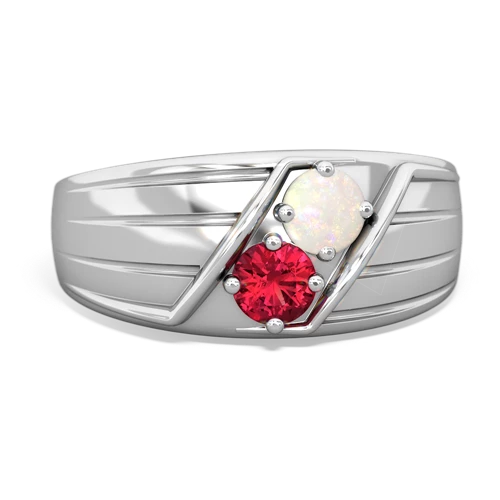 opal-lab ruby mens ring