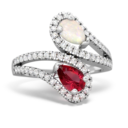 opal-lab ruby pave swirls ring