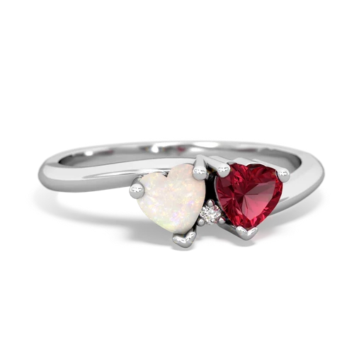 opal-lab ruby sweethearts promise ring