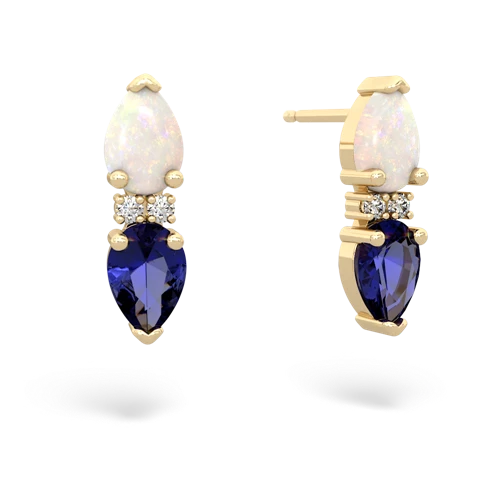opal-lab sapphire bowtie earrings