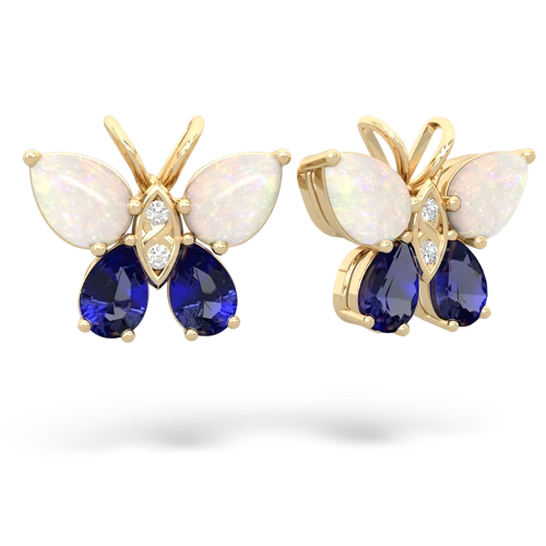 opal-lab sapphire butterfly earrings