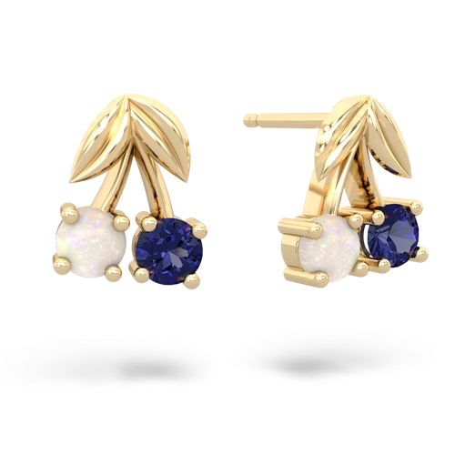 opal-lab sapphire cherries earrings