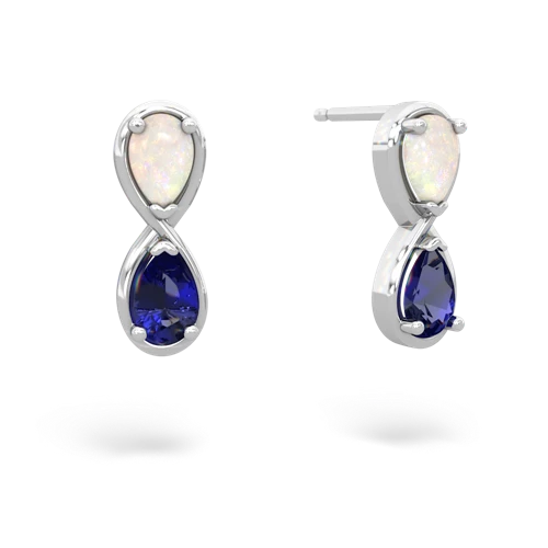 opal-lab sapphire infinity earrings