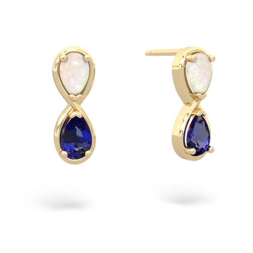 opal-lab sapphire infinity earrings