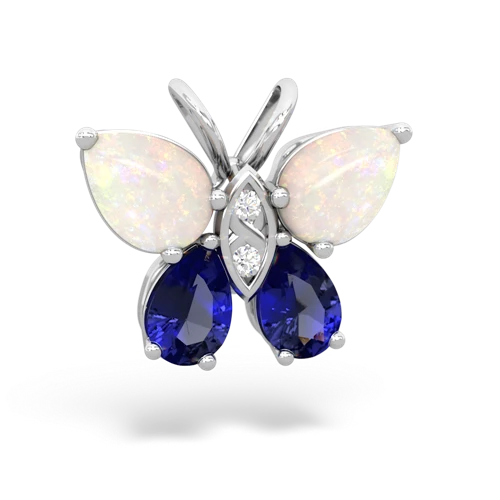 opal-lab sapphire butterfly pendant