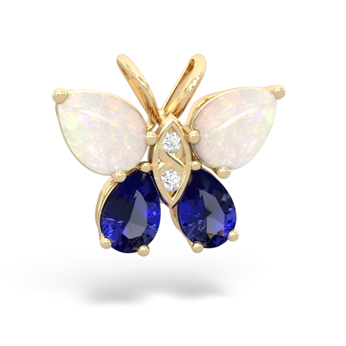 opal-lab sapphire butterfly pendant