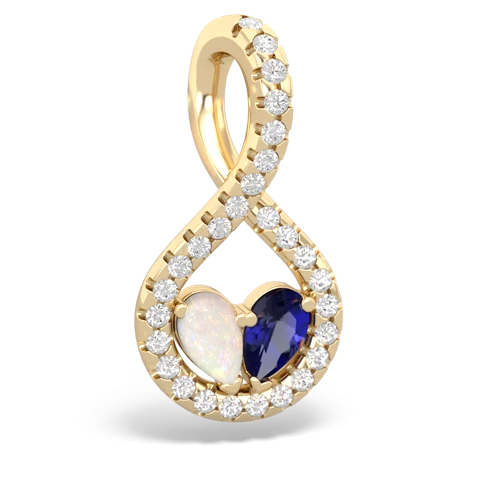 opal-lab sapphire pave twist pendant