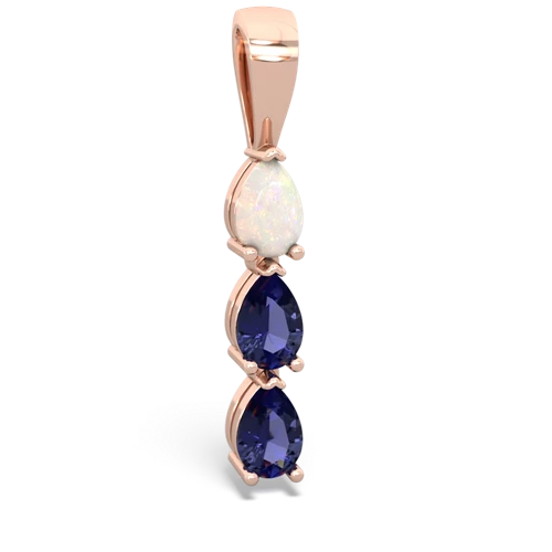 opal-lab sapphire three stone pendant