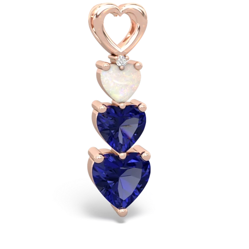 opal-lab sapphire three stone pendant