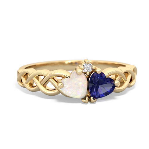 opal-lab sapphire celtic braid ring