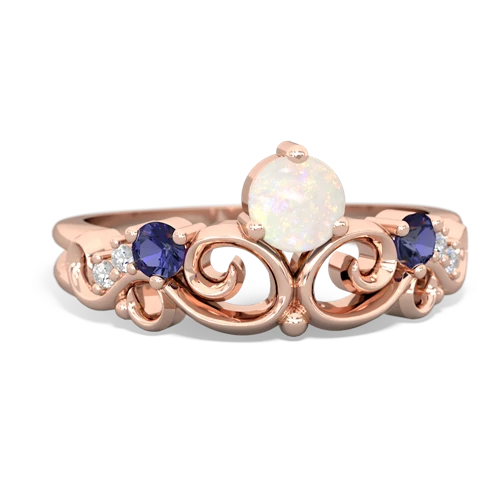 opal-lab sapphire crown keepsake ring