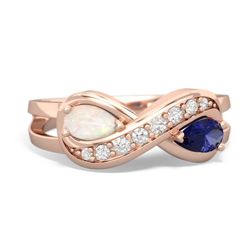 opal-lab sapphire diamond infinity ring