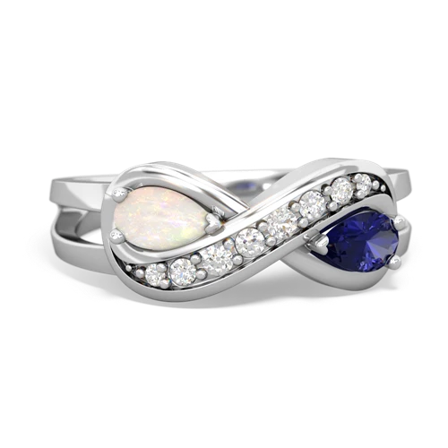 opal-lab sapphire diamond infinity ring