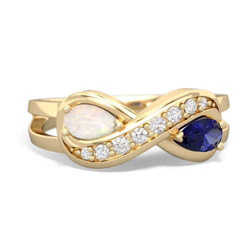 opal-lab sapphire diamond infinity ring