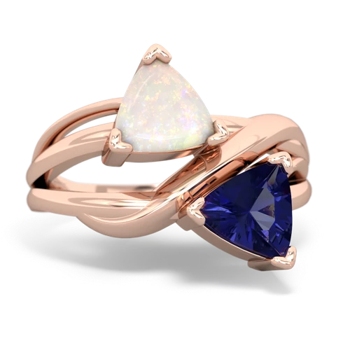 opal-lab sapphire filligree ring