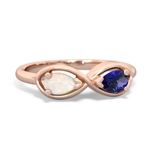 opal-lab sapphire infinity ring