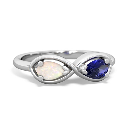 opal-lab sapphire infinity ring