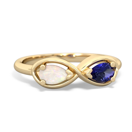 opal-lab sapphire infinity ring