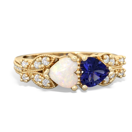 Opal Genuine Opal with Lab Created Sapphire Diamond Butterflies ring Ring