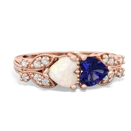 opal-lab sapphire keepsake butterfly ring