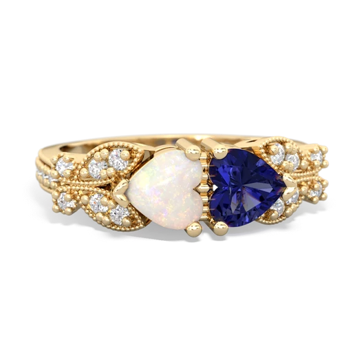 opal-lab sapphire keepsake butterfly ring