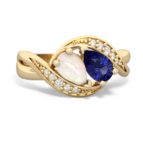 Opal Genuine Opal with Lab Created Sapphire Summer Winds ring Ring