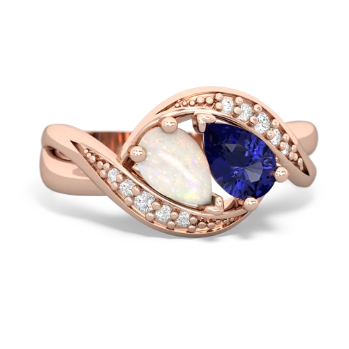 opal-lab sapphire keepsake curls ring