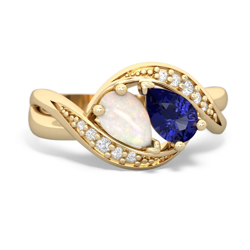 opal-lab sapphire keepsake curls ring