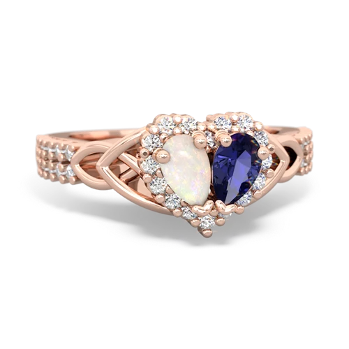 opal-lab sapphire keepsake engagement ring