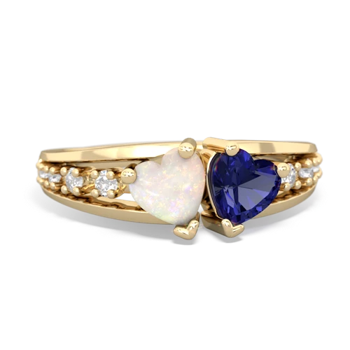 opal-lab sapphire modern ring