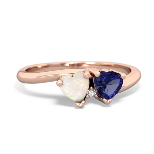 Opal Genuine Opal with Lab Created Sapphire Sweetheart's Promise ring Ring