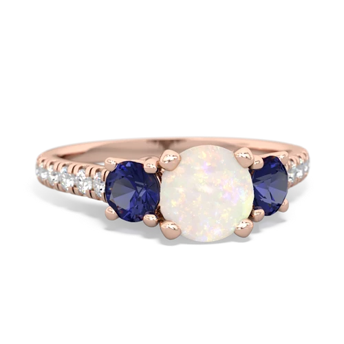 Opal Genuine Opal with Lab Created Sapphire and Genuine Opal Pave Trellis ring Ring