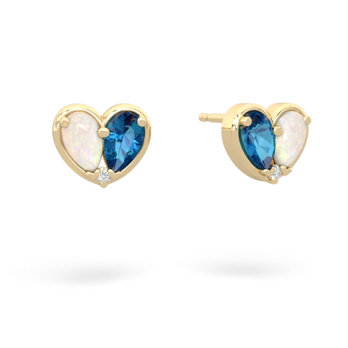 opal-london topaz one heart earrings