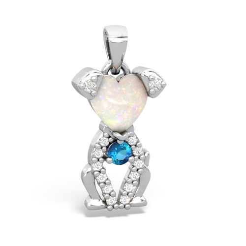 opal-london topaz birthstone puppy pendant