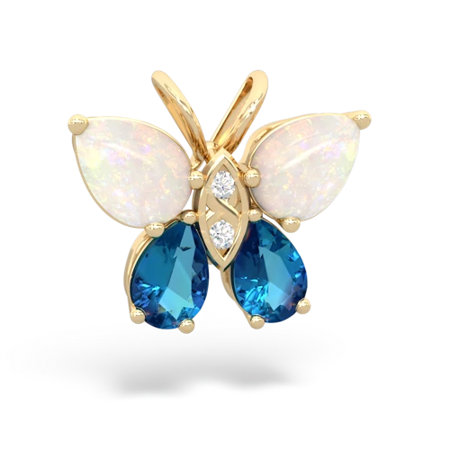 opal-london topaz butterfly pendant