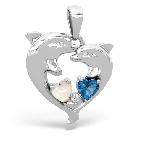 opal-london topaz dolphins pendant