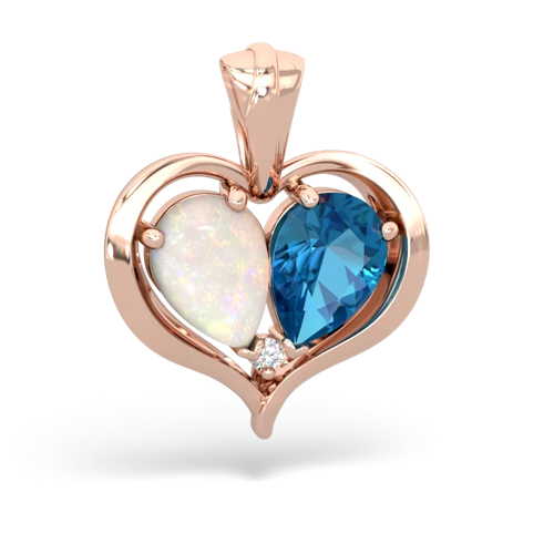opal-london topaz half heart whole pendant