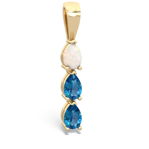 Opal Genuine Opal with Genuine London Blue Topaz and Genuine Peridot Three Stone pendant Pendant