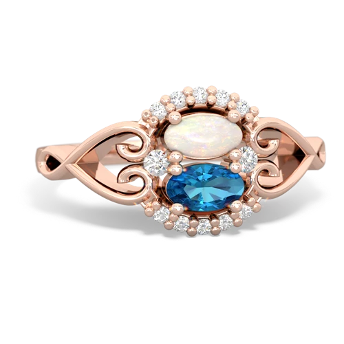 opal-london topaz antique keepsake ring