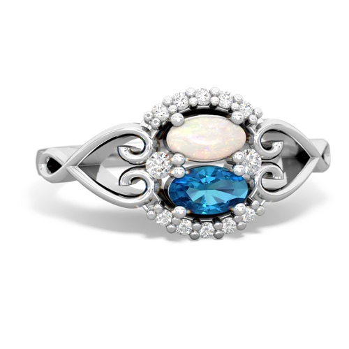 opal-london topaz antique keepsake ring