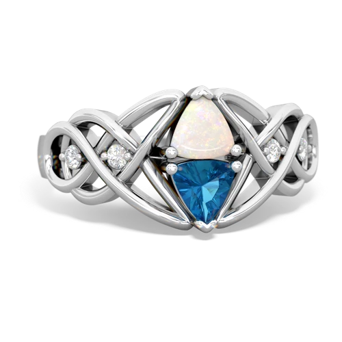 opal-london topaz celtic knot ring